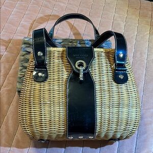 Kate Spade Black and Tan Woven Bag